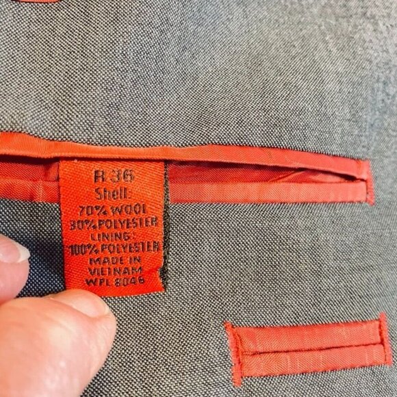 Alfani Slim Fit Blue Gray Wool Blend Mens Suit Jacket 36R Tailored  Macys Excl - Picture 6 of 9